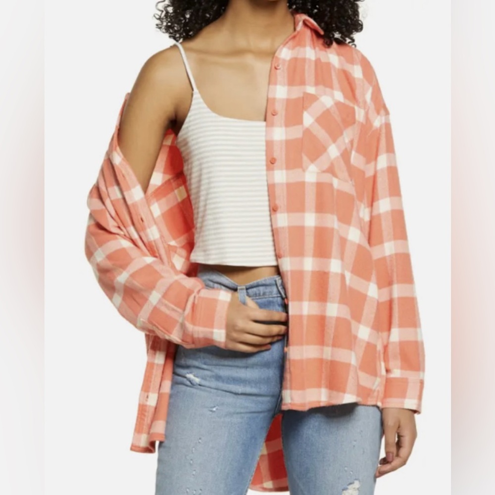 Bp. Boyfriend Plaid Button-Up Shirt (SMALL) NWT